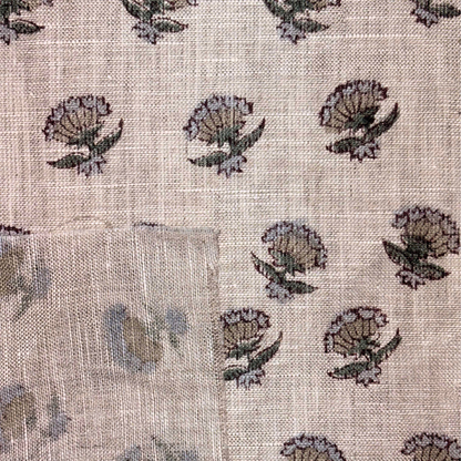 Ruhya Linen 58" Block-Printed Buti Upholstery Fabric