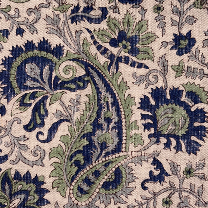 Jharokha Block Print Linen Fabric