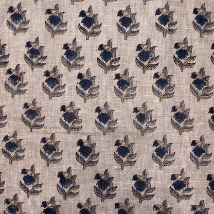 Ganga Block Print Linen Fabric