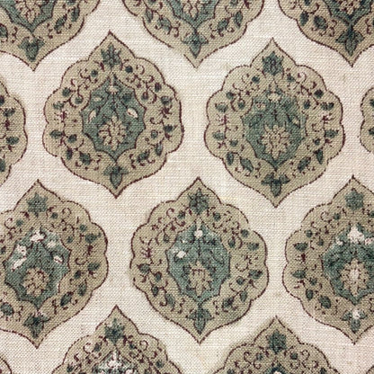 Meera Hand Block Printed Linen Fabric | Upholstery & Home Décor Fabric