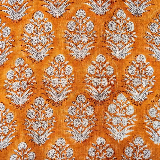 Jamna Block Printed Linen Fabric