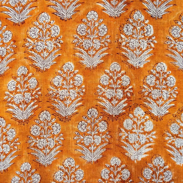 Dhaai Linen 58" Block-Printed Buta Upholstery Fabric