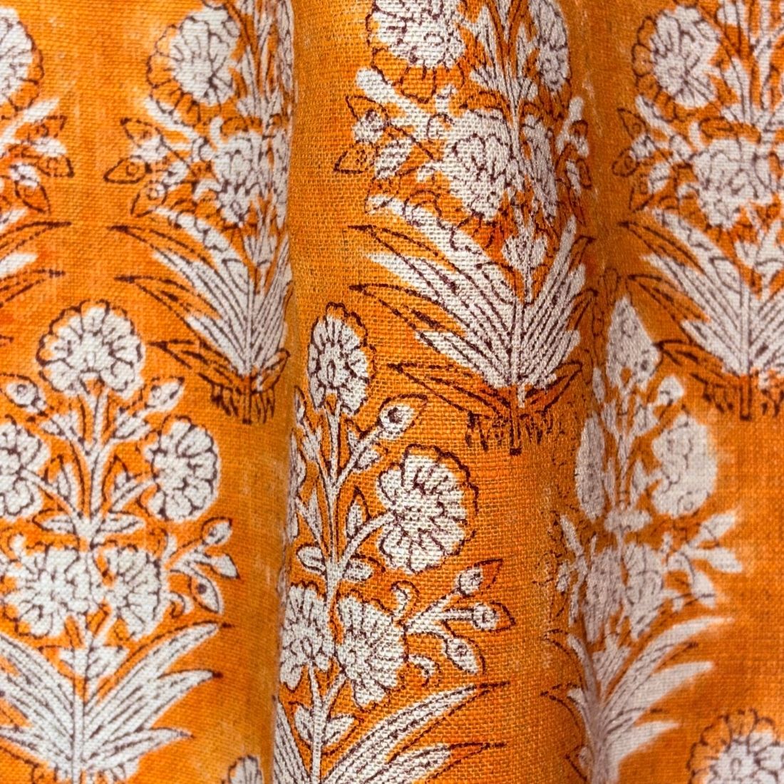 Jamna Block Printed Linen Fabric