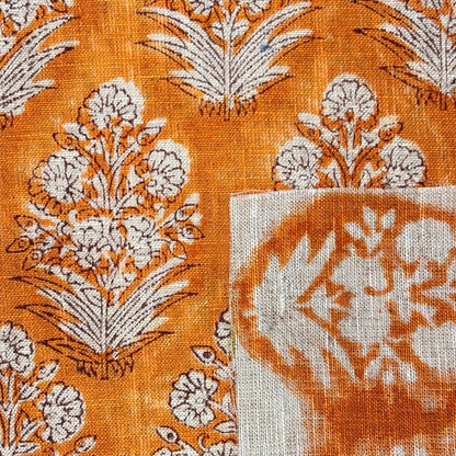 Jamna Block Printed Linen Fabric