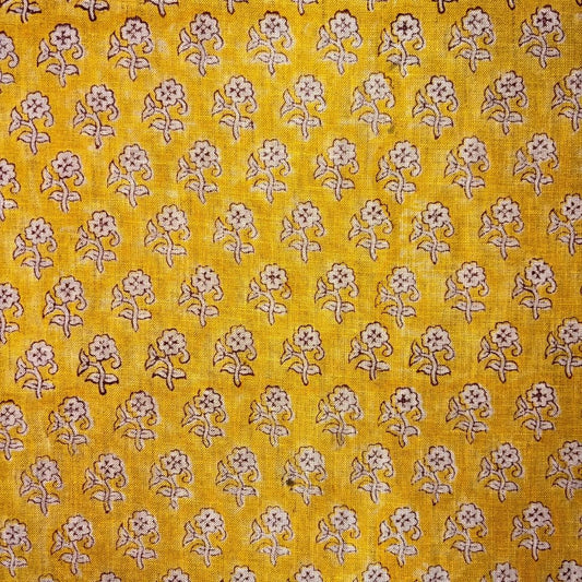 Maavi Block Printed Linen Fabric | Upholstery & Home Décor Fabric