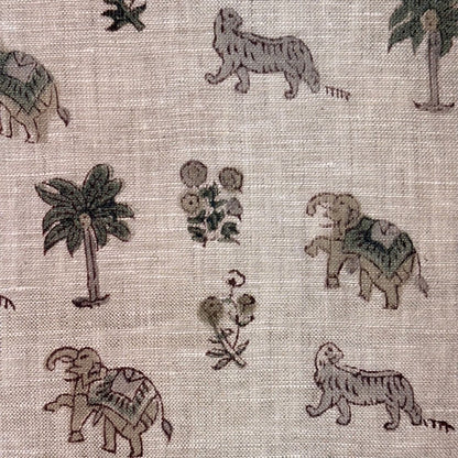Jhumk Block Printed Linen Fabric | Upholstery & Home Décor Fabric