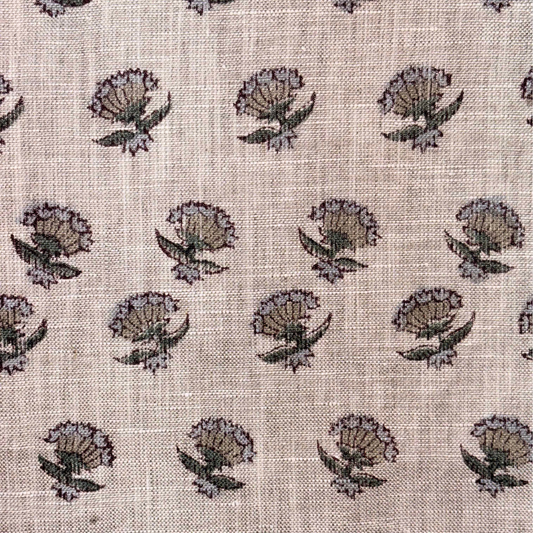 Ruhya Block Printed Linen Fabric | Upholstery & Home Décor Fabric