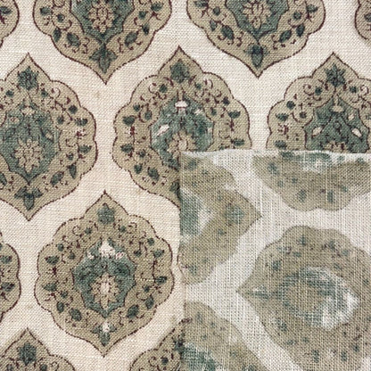 Meera Hand Block Printed Linen Fabric | Upholstery & Home Décor Fabric