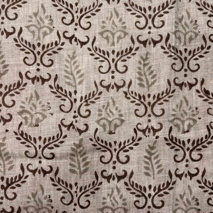 Brown floral pattern on grey fabric