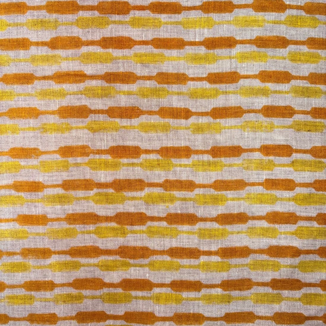 Tassi Block Printed Linen Fabric | Upholstery & Home Décor Fabric