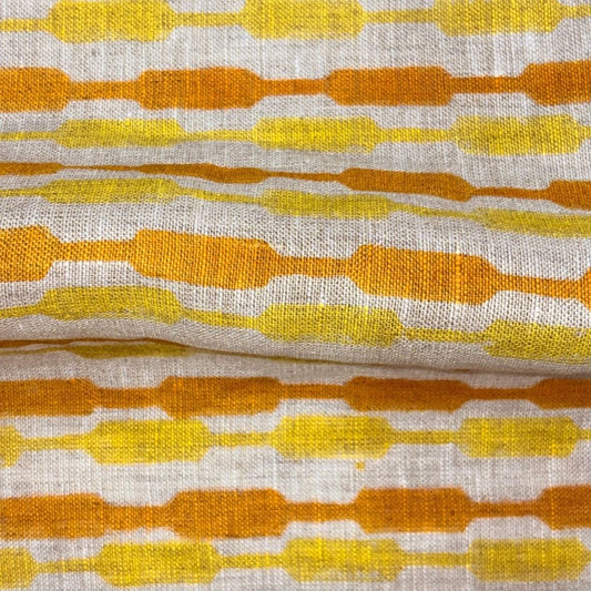 Tassi Block Printed Linen Fabric | Upholstery & Home Décor Fabric