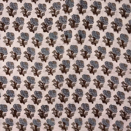 Reva Linen 58" Block-Printed Buti Upholstery Fabric