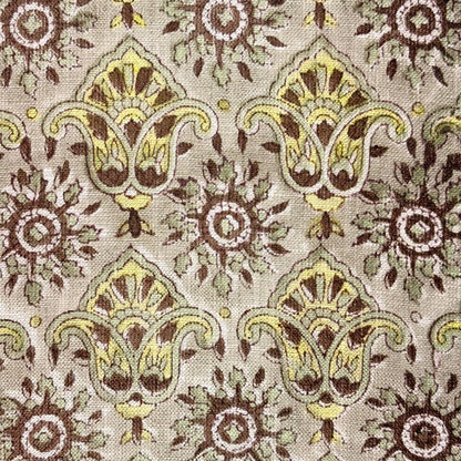 Kaali Block Printed Linen Fabric