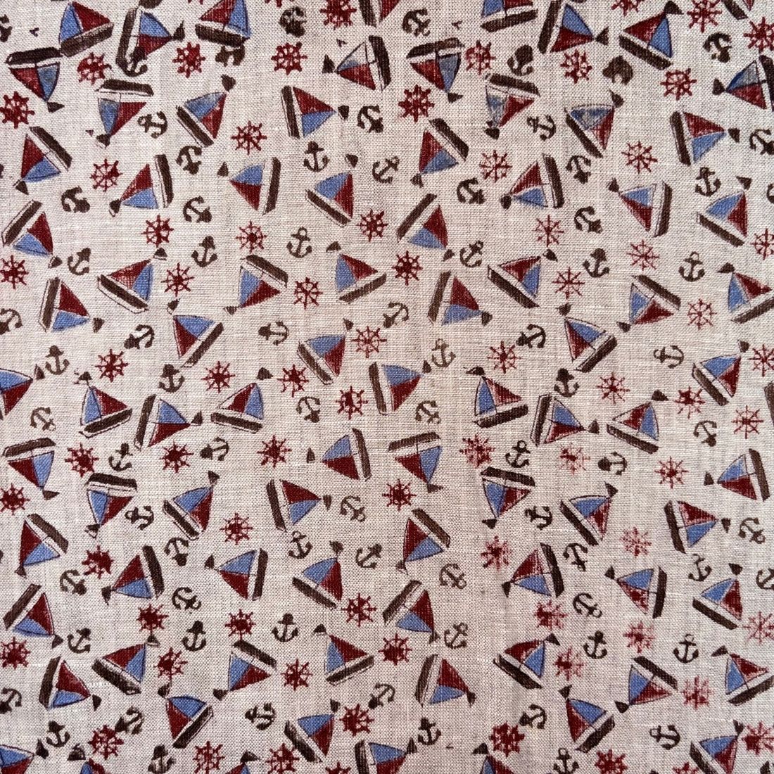 Taara Block Printed Linen Fabric | Upholstery & Home Décor Fabric