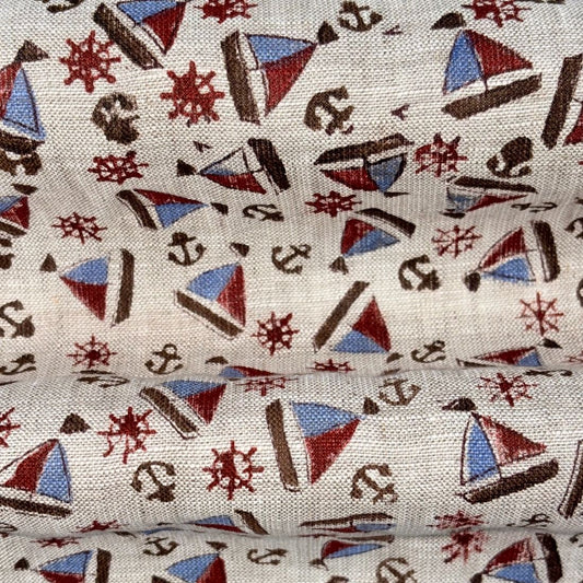 Taara Block Printed Linen Fabric | Upholstery & Home Décor Fabric