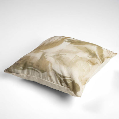 Decorative pillow with a floral pattern on a white background