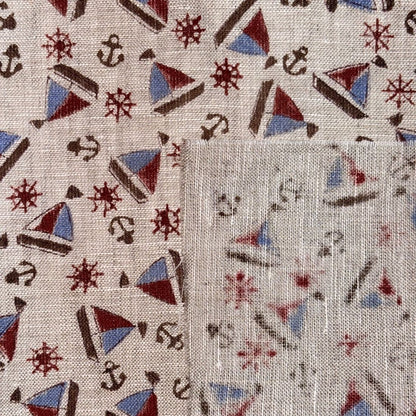 Taara Block Printed Linen Fabric | Upholstery & Home Décor Fabric