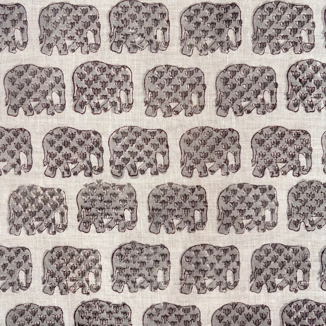 Barfi Linen 58" Block-Printed Animal Upholstery Fabric