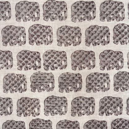 Barfi Linen 58" Block-Printed Animal Upholstery Fabric