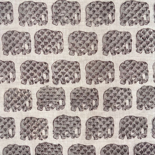 Barfi Block Printed Linen Fabric