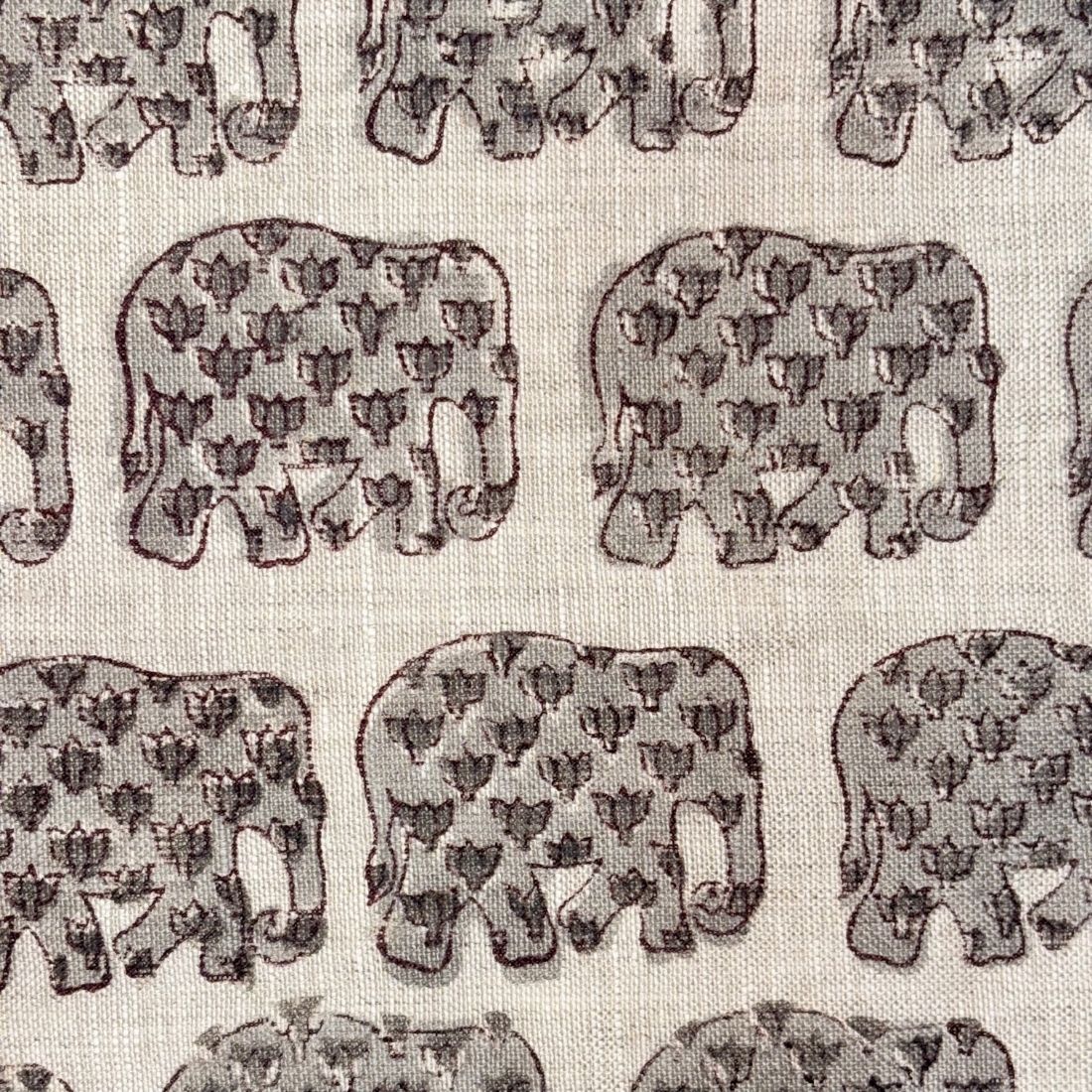 Barfi Linen 58" Block-Printed Animal Upholstery Fabric