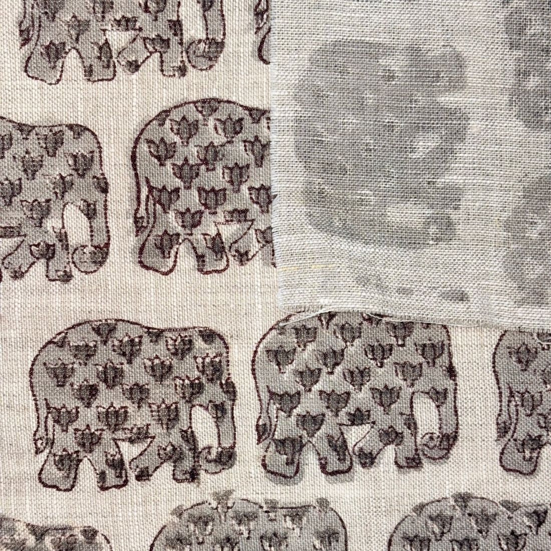 Barfi Linen 58" Block-Printed Animal Upholstery Fabric