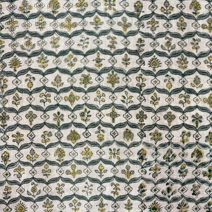 Chaya Block Printed Linen Fabric | Upholstery & Home Décor Fabric