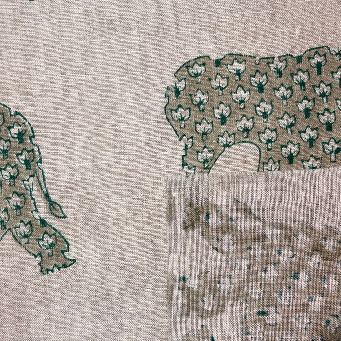 Mithi Block Printed Linen Fabric | Upholstery & Home Décor Fabric