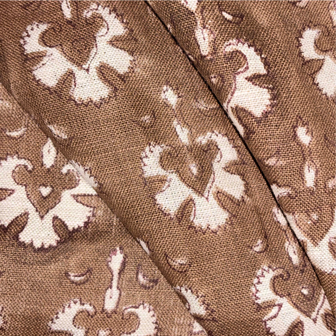 Dhuni Block Printed Linen Fabric | Upholstery & Home Décor Fabric