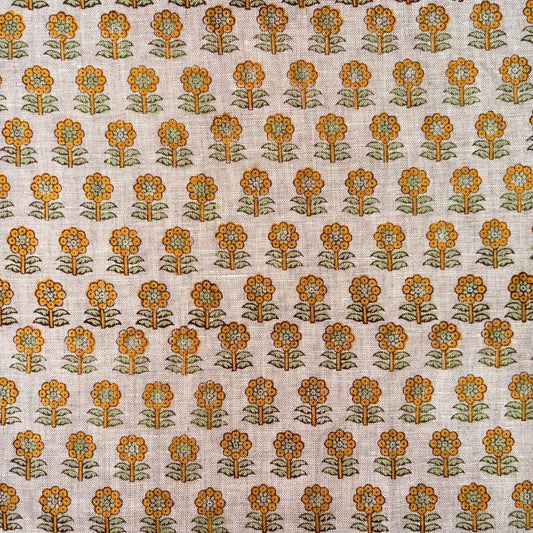 Amahi Block Printed Linen Fabric | Upholstery & Home Décor Fabric