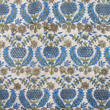 Ittam Block Printed Linen Fabric | Upholstery & Home Décor Fabric