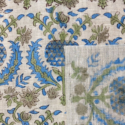 Ittam Block Printed Linen Fabric | Upholstery & Home Décor Fabric