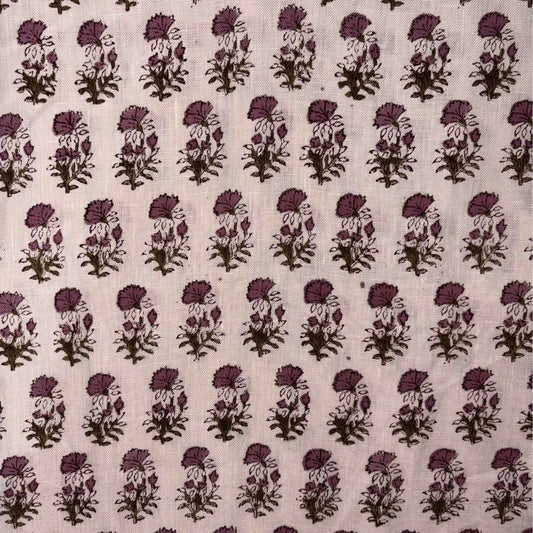 Tanirika Linen 58" Block-Printed Buti Upholstery Fabric