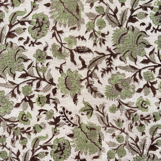 Gaadi Block Printed Linen Fabric | Upholstery & Home Décor Fabric