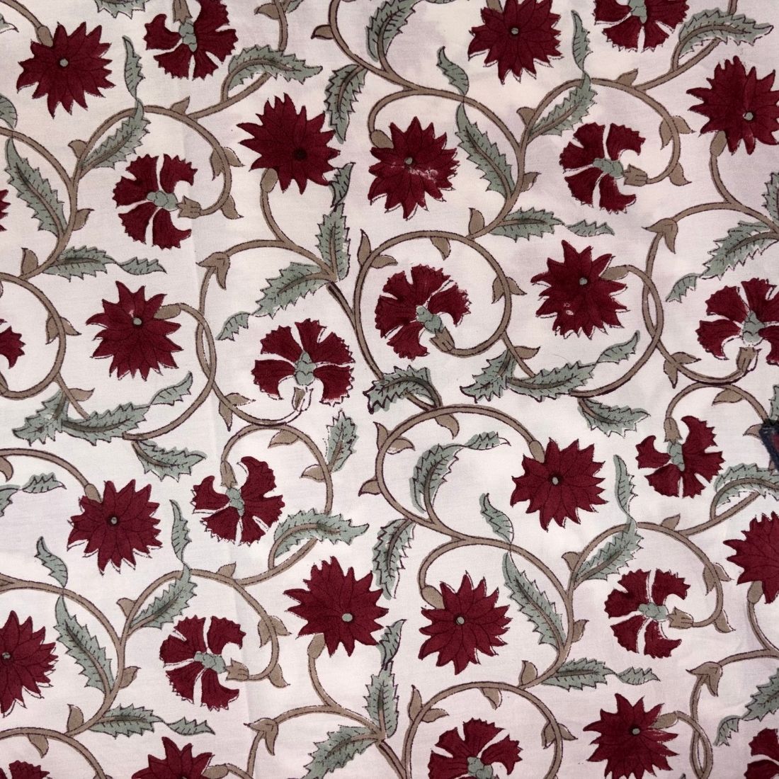 Ritu Cotton 44" Block-Printed Jaal Upholstery Fabric