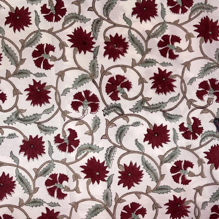 Devyani Cotton 44" Block-Printed Jaal Upholstery Fabric