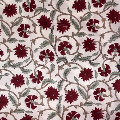 Devyani Cotton 44" Block-Printed Jaal Upholstery Fabric