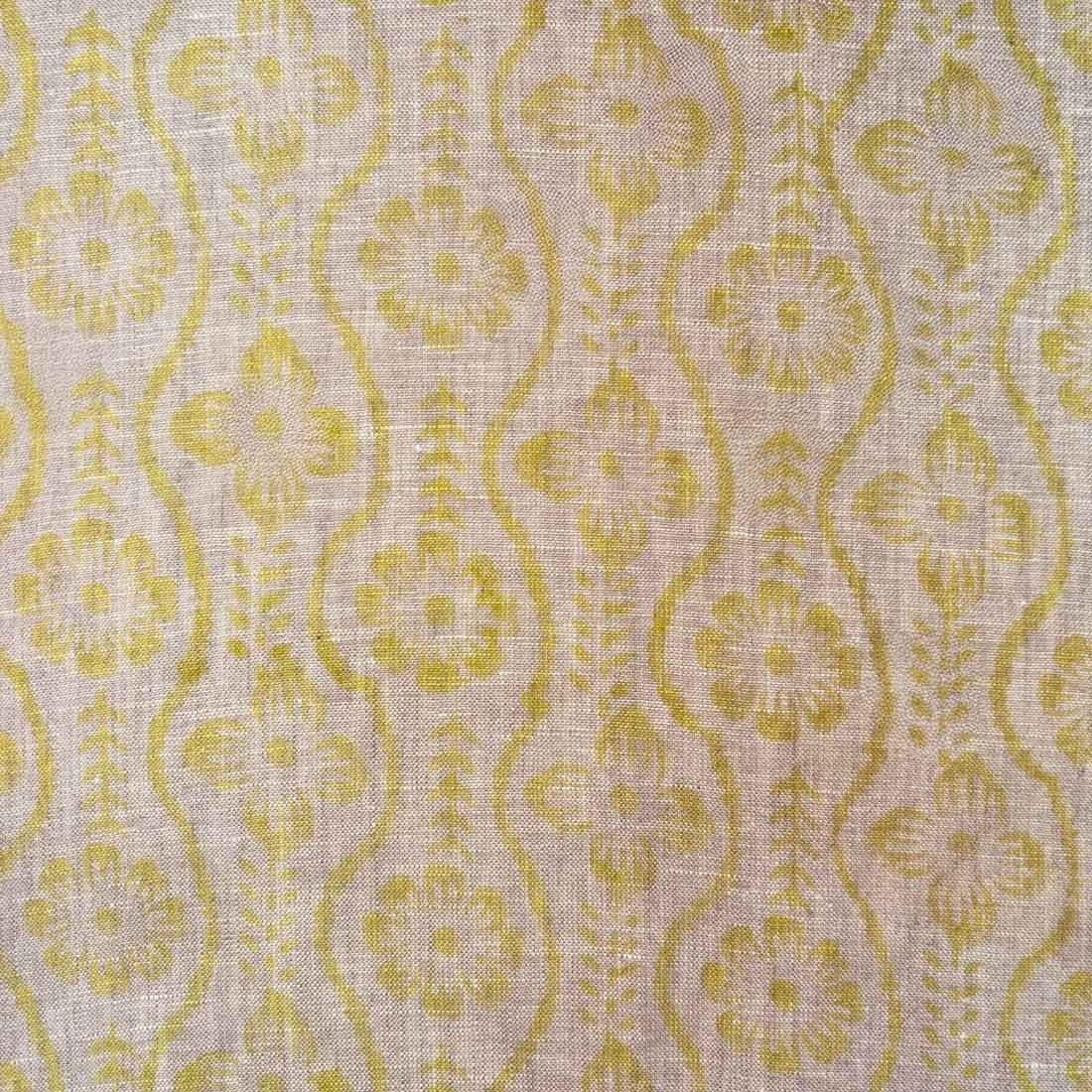 Rekhā Block Printed Linen Fabric | Upholstery & Home Décor Fabric