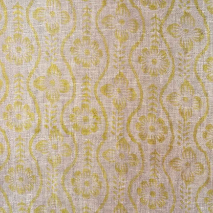 Rekhā Block Printed Linen Fabric | Upholstery & Home Décor Fabric