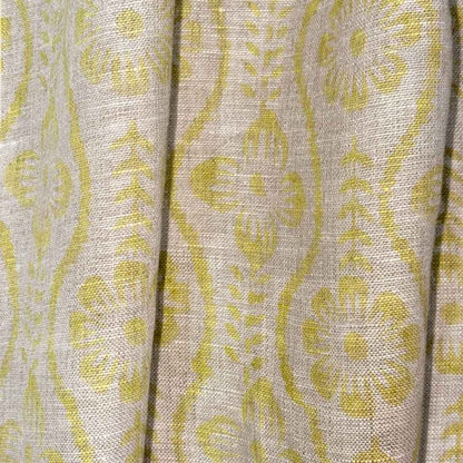 Rekhā Block Printed Linen Fabric | Upholstery & Home Décor Fabric