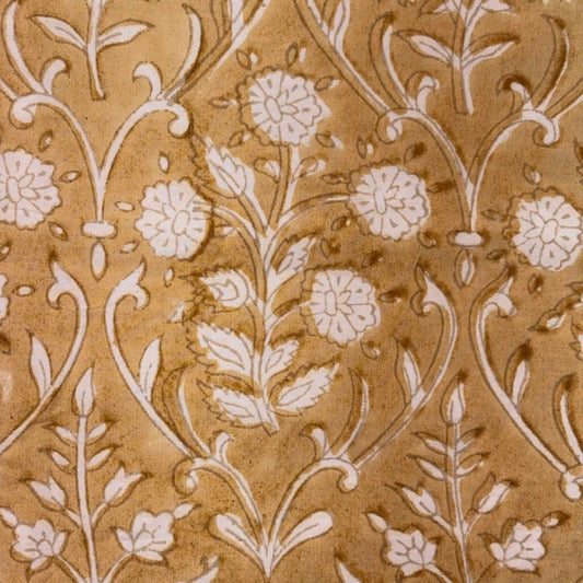 Saaz Cotton 44" Block-Printed Jaal Upholstery Fabric