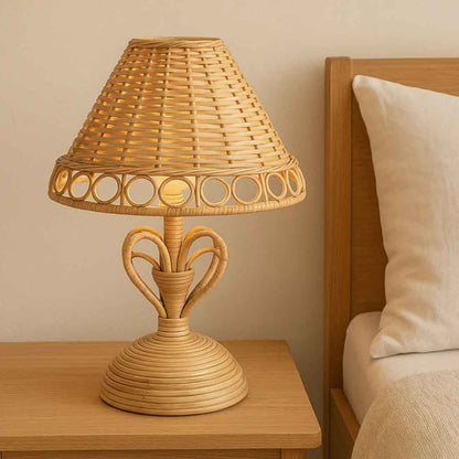 Cane Table Lamp with Holder and wire