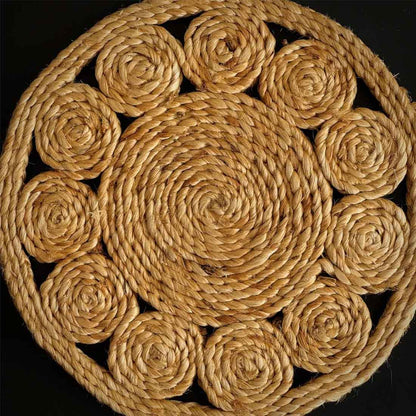 SunSpiral Jute Coaster – 6" Handwoven Boho Elegance
