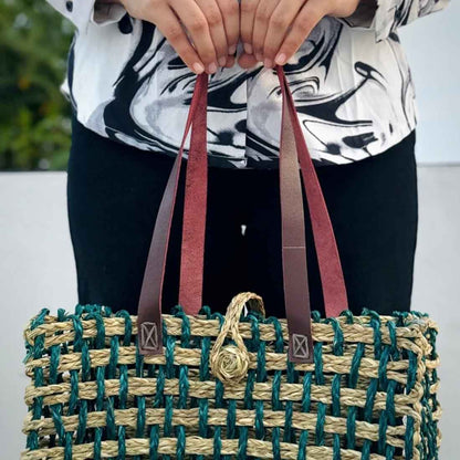 Aaranya Sabai Tote - Dual-Tone Forest Weave Bag