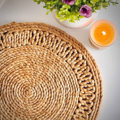 Rustic Round Jute Coasters - 6" Handwoven Table Elegance
