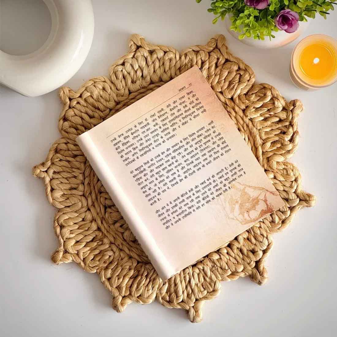 BohoBraids Jute Coaster – 6" Handcrafted Classic