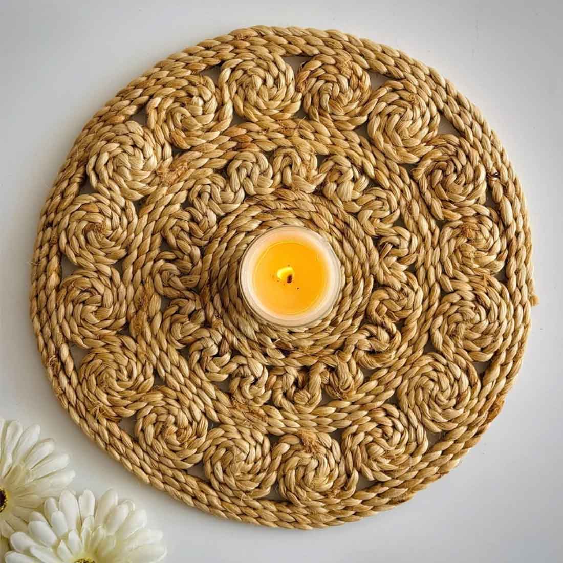 EcoCharm Jute Coaster – 6" Handwoven Rustic Beauty