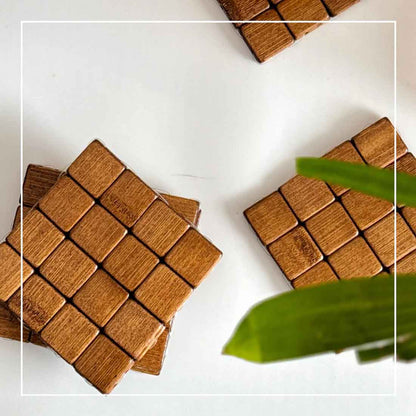 Bamboo Coaster Set - 6 pcs