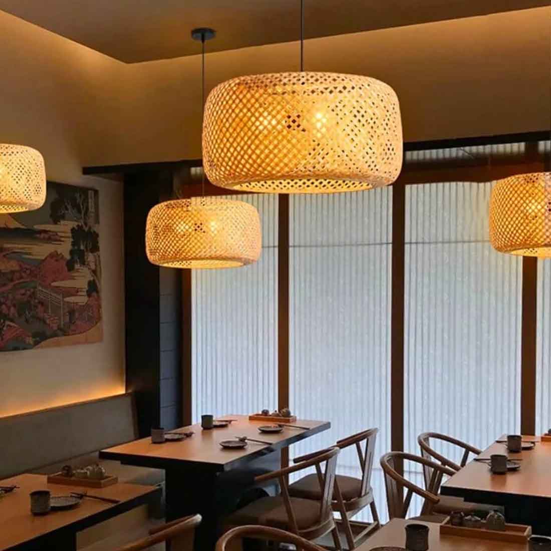 Hanging Natural Lampshade - With Diffuser Sheet (Without Electrical Accessories)