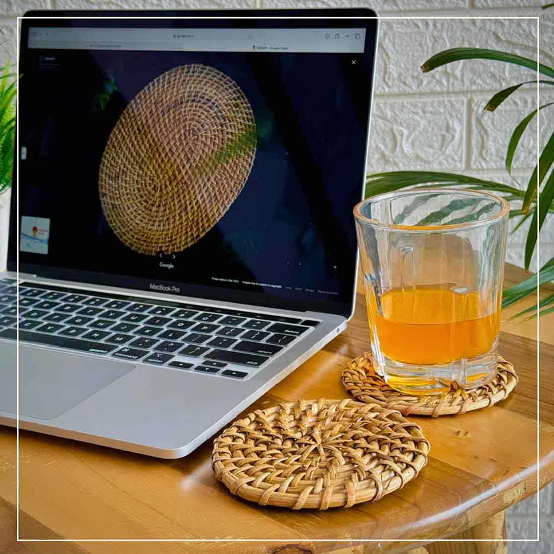 Aara Cane Coaster Set - Round (Set of 4)